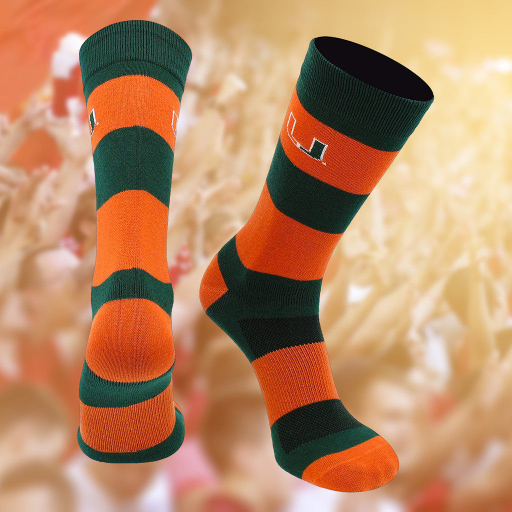 Youth Strideline Miami Hurricanes 8-Bit Crew Socks