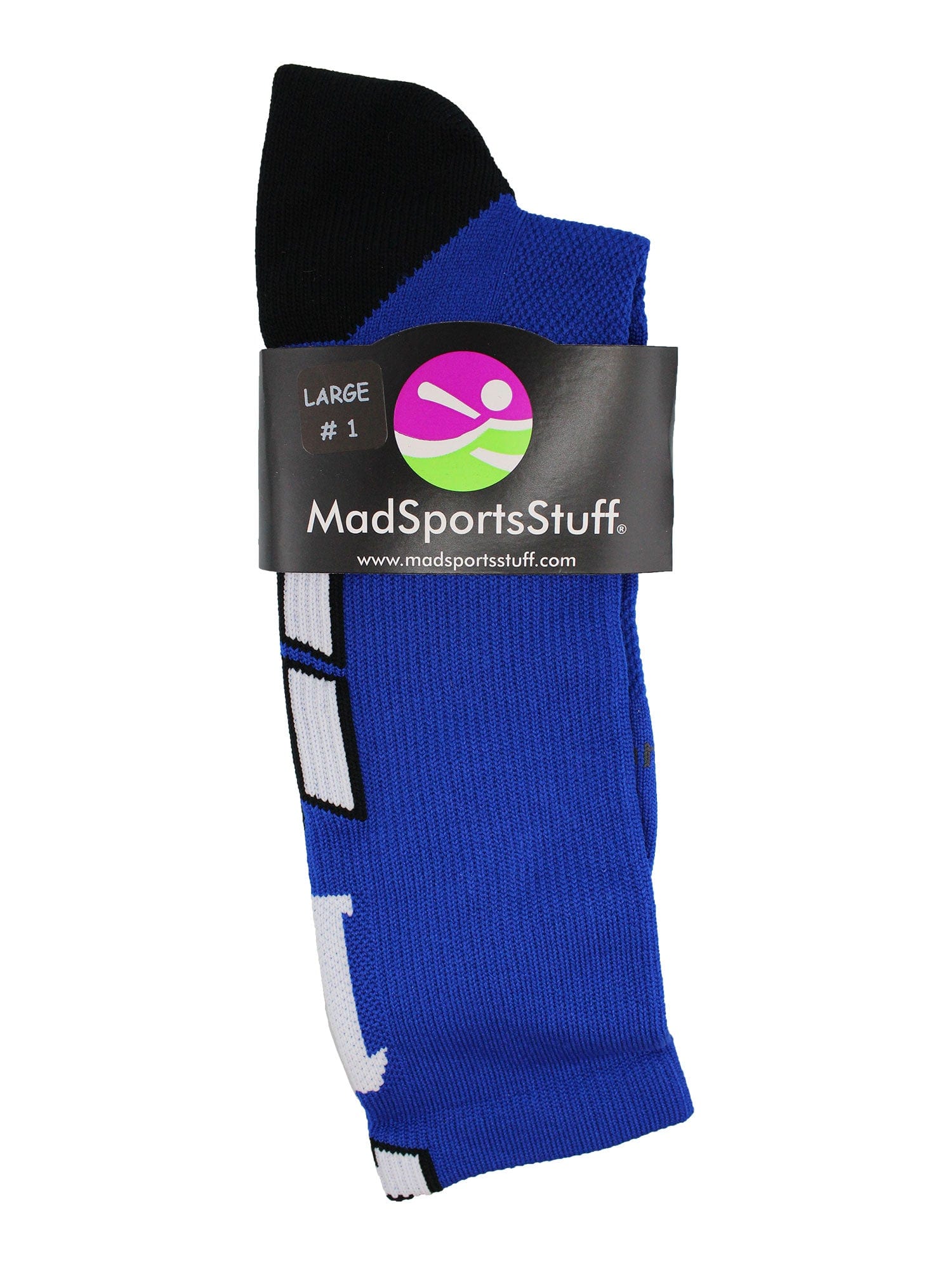 Player Number Socks Crew Length Royal White Madsportsstuff