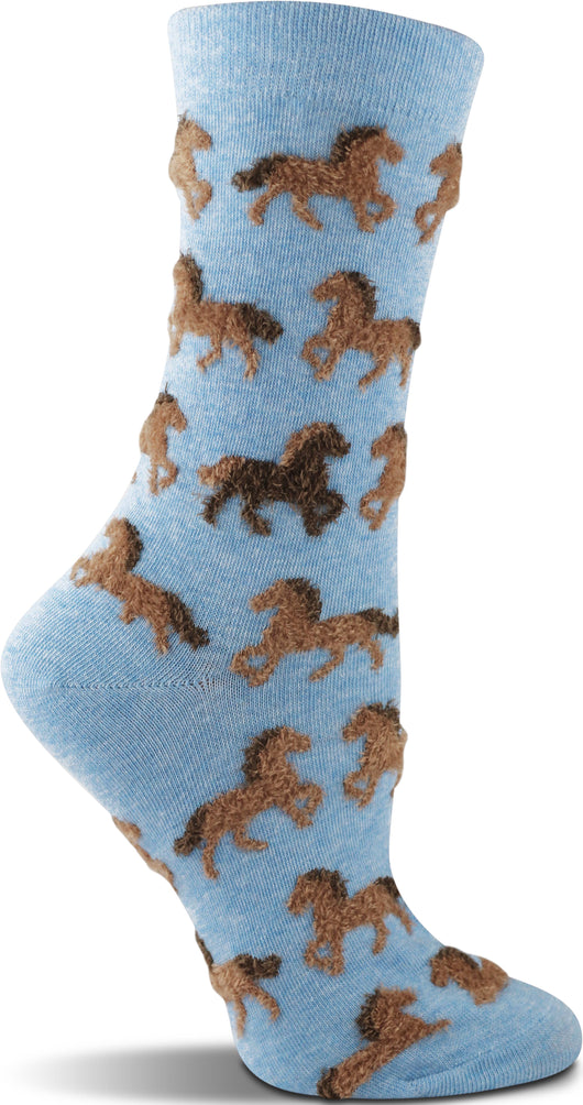 WHD Fuzzy Horse Socks for Women | Gift for Horse Lovers