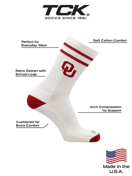 Vintage Oklahoma Sooners Socks NCAA Socks For Men and Womens Soft Cotton Sock