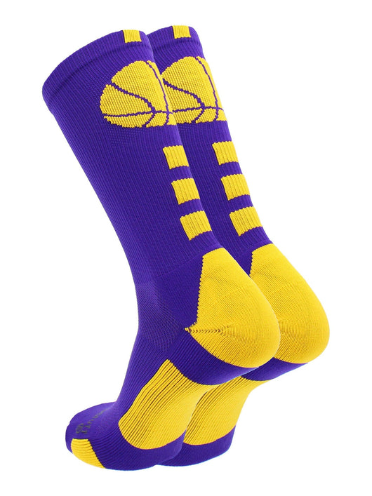 Basketball Socks with Basketball Logo Athletic Crew Socks - made in the USA