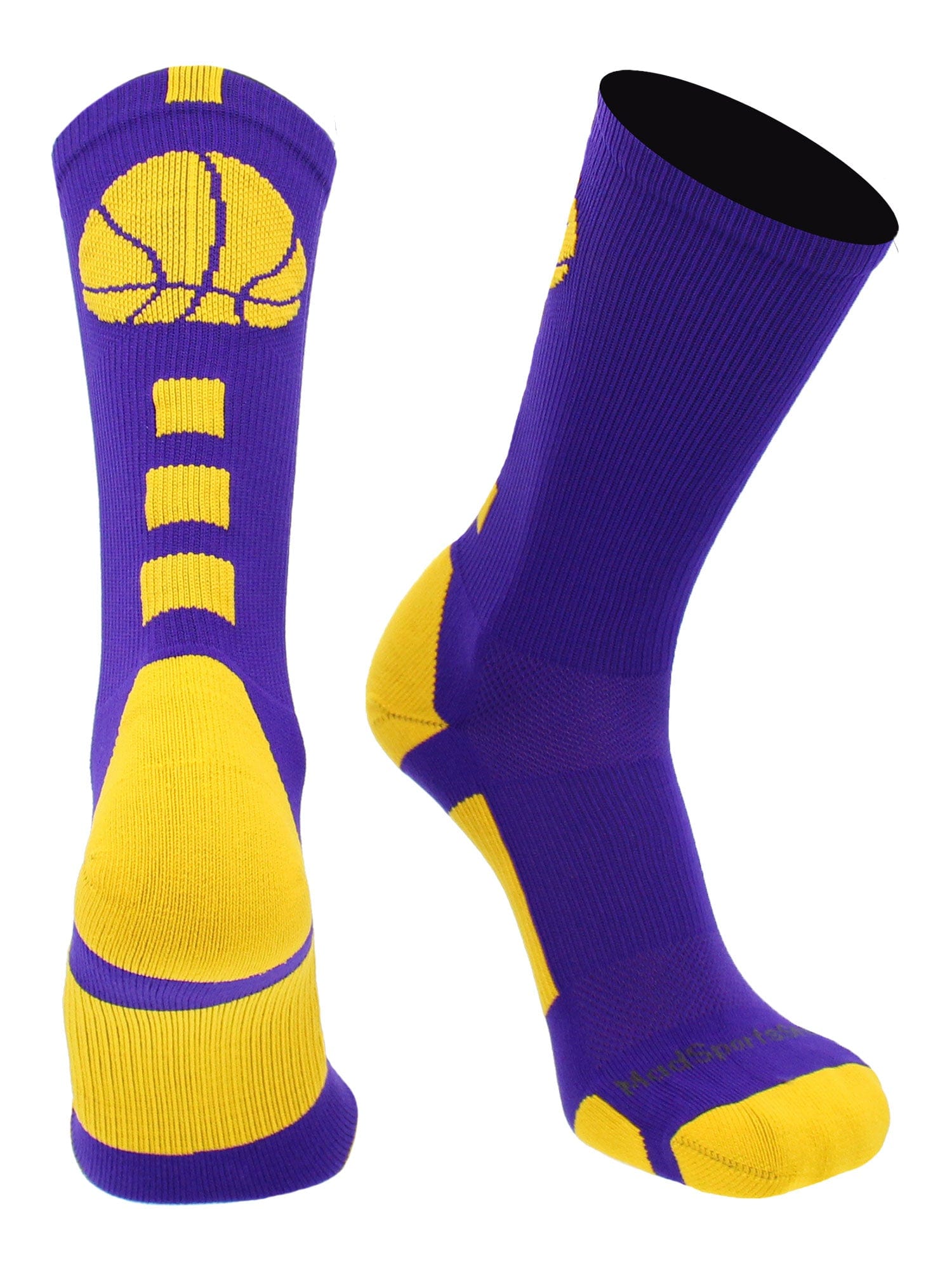 Basketball Socks Crew Socks Basketball Logo Multiple Colors MadSportsStuff