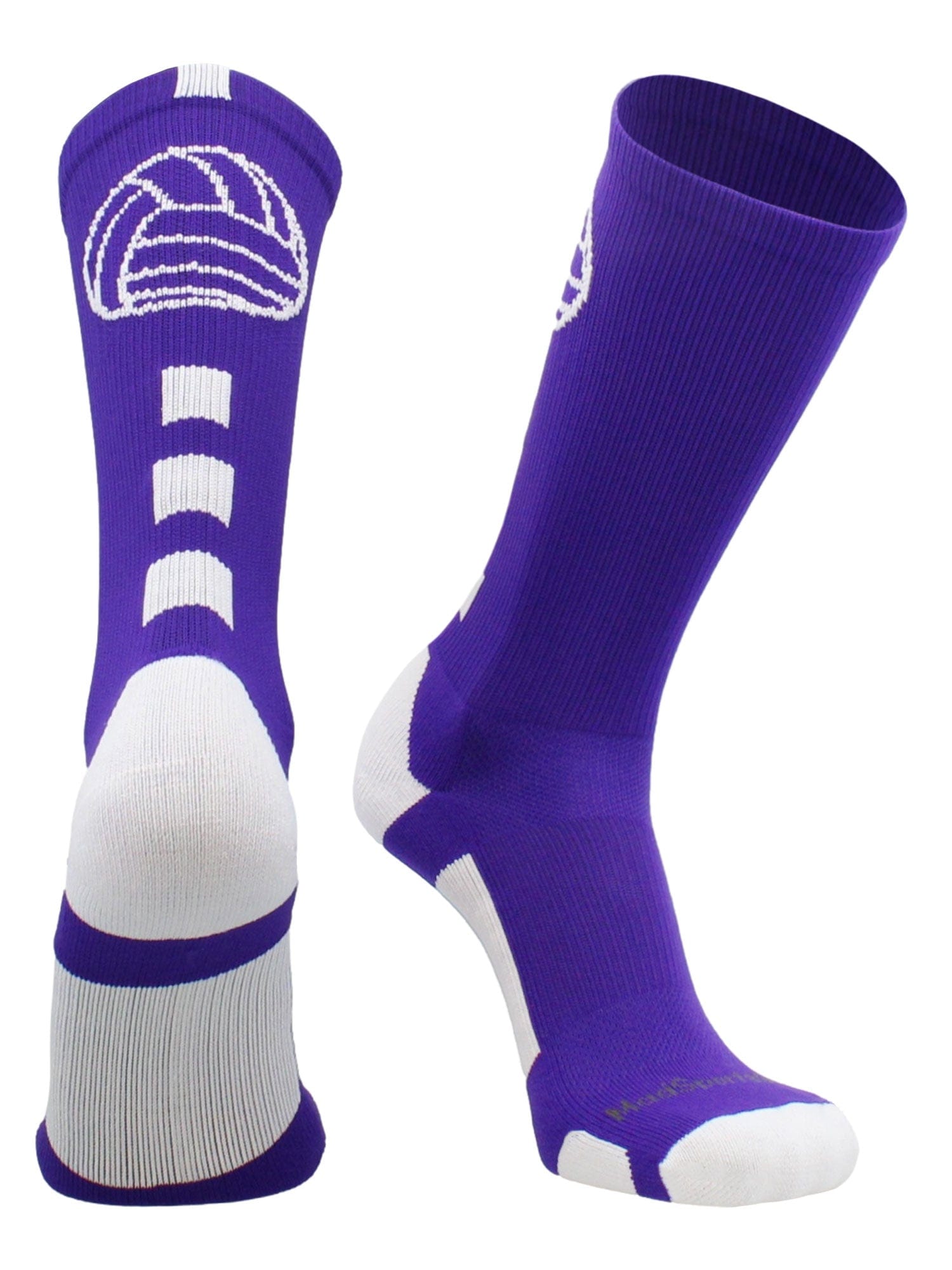 Volleyball Socks Crew Socks Volleyball Logo Multiple Colors MadSportsStuff