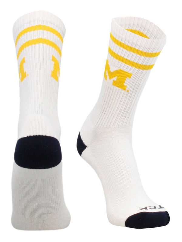 Vintage Michigan Wolverines Socks For Men and Womens Soft Cotton Sock (Michigan Wolverines, Large)