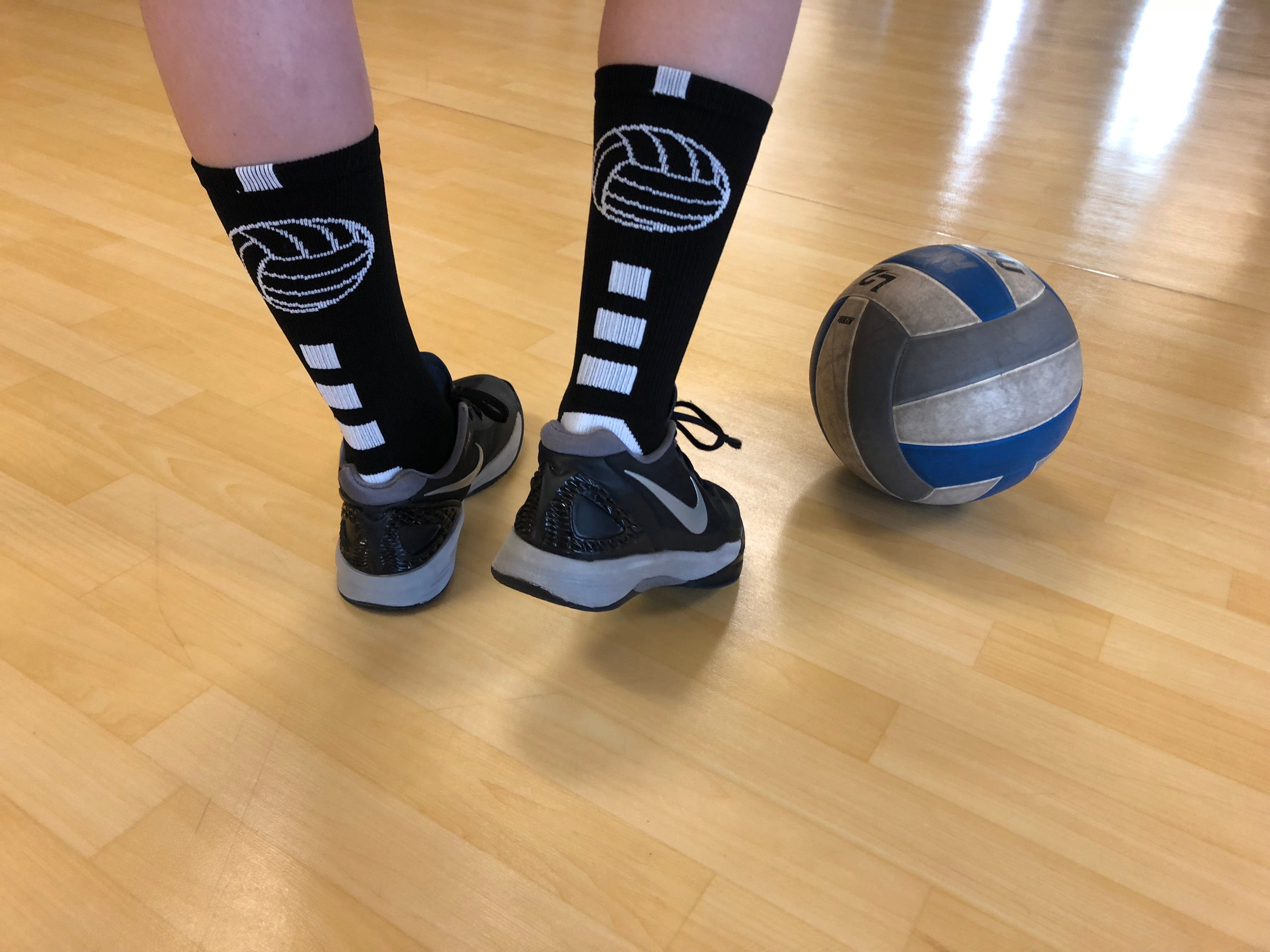 Volleyball Socks Crew Socks Volleyball Logo Multiple Colors MadSportsStuff