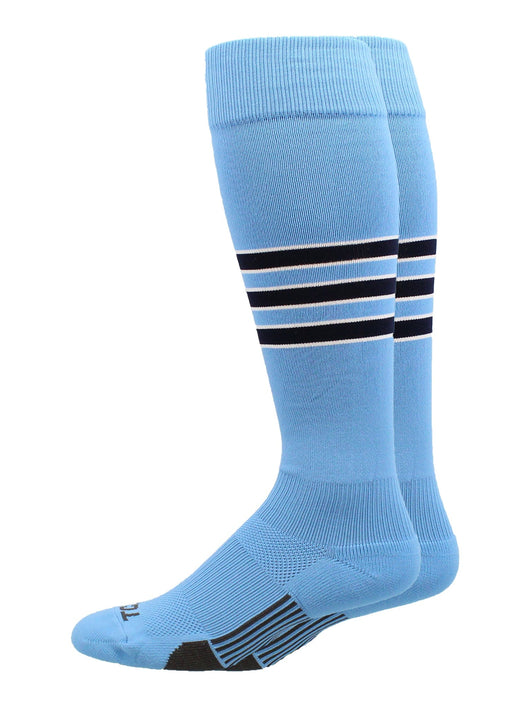 Striped Baseball Socks Over the Calf Dugout Pattern D