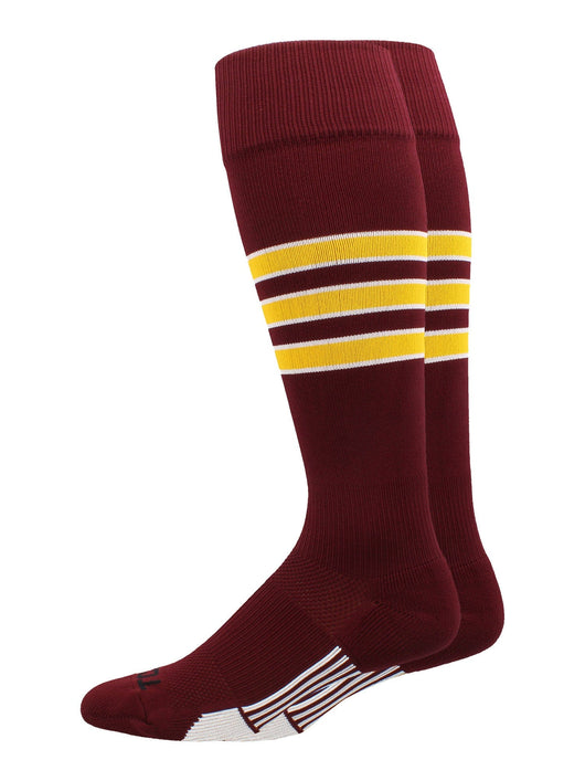 Striped Baseball Socks Over the Calf Dugout Pattern D