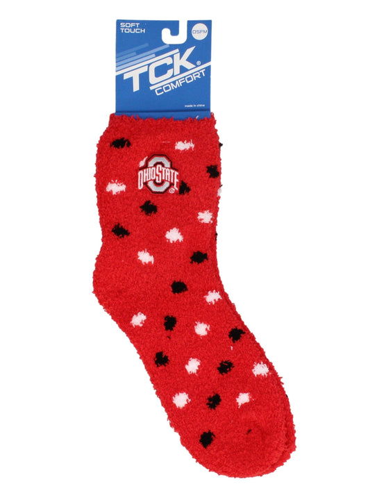 NCAA College Fuzzy Socks For Women & Men, Warm and Cozy Socks Womens Licensed Sock (Ohio State Buckeyes, Medium)