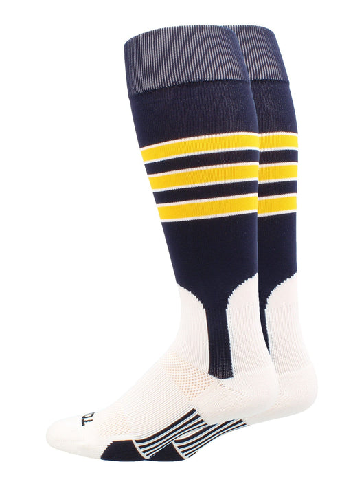 TCK Baseball Stirrup Socks with Stripes Pattern D