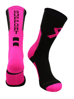 Breast Cancer Awareness Socks Crew Socks Pink Ribbon Support ...