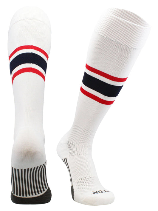 Striped Baseball Socks Over the Calf Dugout Pattern E