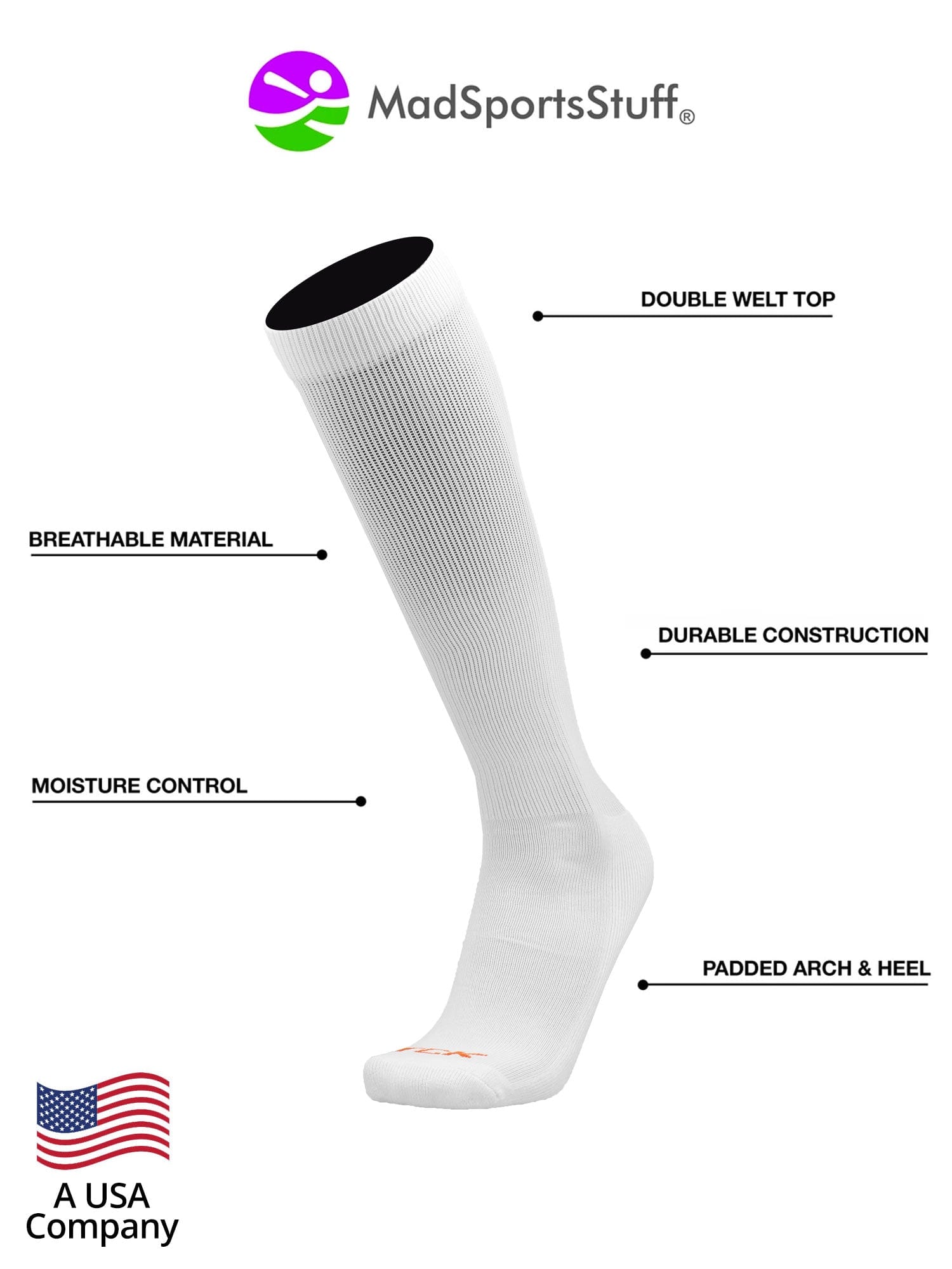 Baseball Socks Under Stirrup Socks White – MadSportsStuff