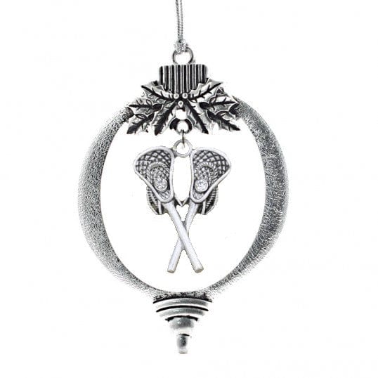 Christmas Lacrosse Ornament with Lacrosse Sticks