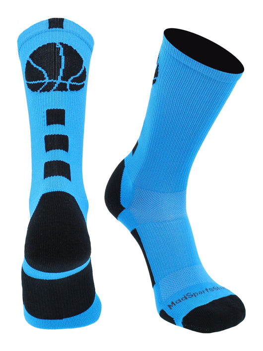 Basketball Socks with Basketball Logo Athletic Crew Socks - made in the USA