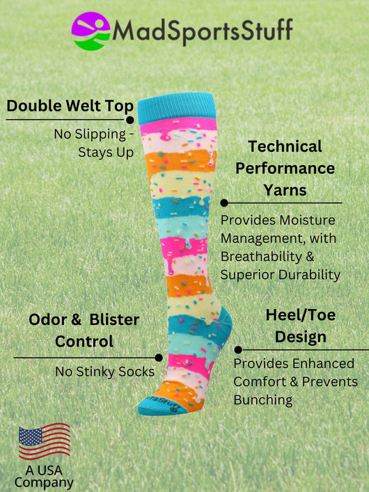 Rainbow Sprinkles Socks Over the Calf Length