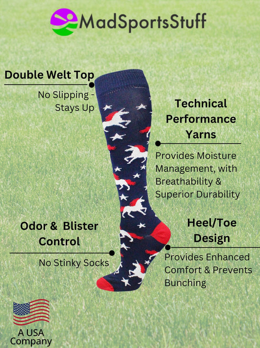 USA Unicorn Athletic Over the Calf Socks