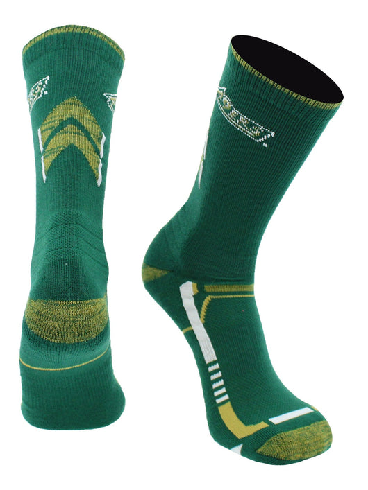 UNC Charlotte 49ers Game Day Striped Socks (Green/Gold, Large)