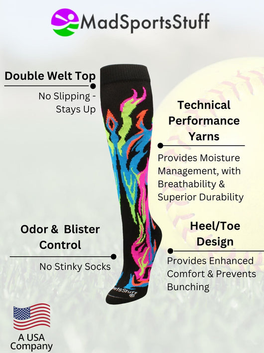 Flame Socks Athletic Over the Calf Socks (multiple colors)