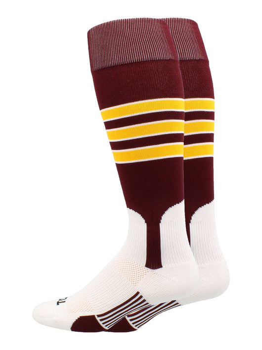 TCK Baseball Stirrup Socks with Stripes Pattern D