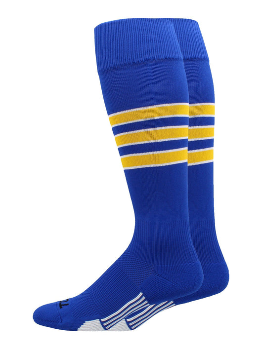 Striped Baseball Socks Over the Calf Dugout Pattern D