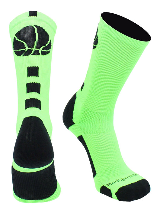 Basketball Socks with Basketball Logo Athletic Crew Socks - made in the USA