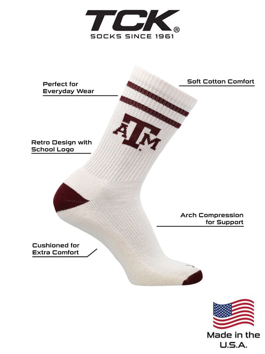 Vintage Texas A&M Aggies Socks NCAA Socks For Men and Womens Soft Cotton Sock