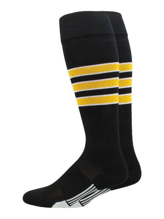 Striped Baseball Socks Over the Calf Dugout Pattern D