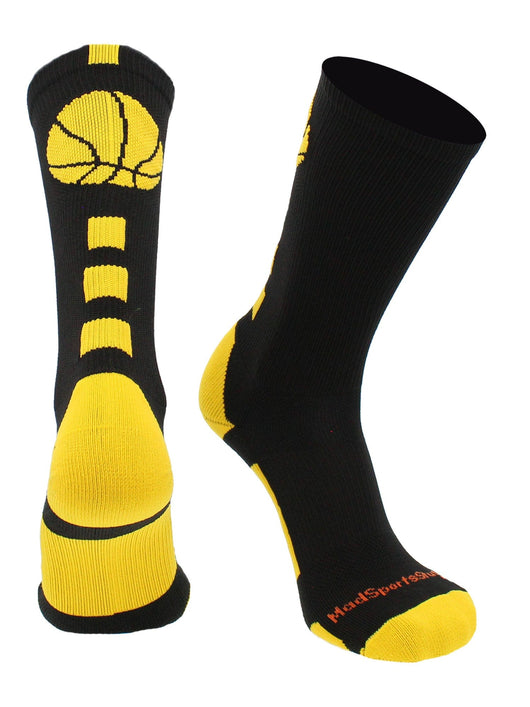 Basketball Socks with Basketball Logo Athletic Crew Socks - made in the USA