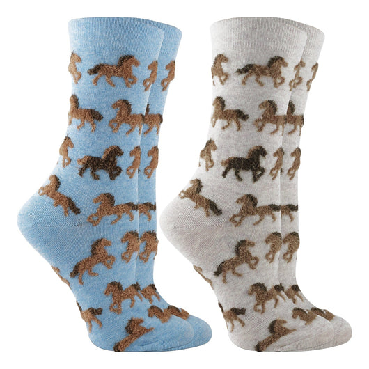 WHD Fuzzy Horse Socks for Women | Gift for Horse Lovers