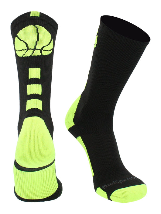 Basketball Socks with Basketball Logo Athletic Crew Socks - made in the USA