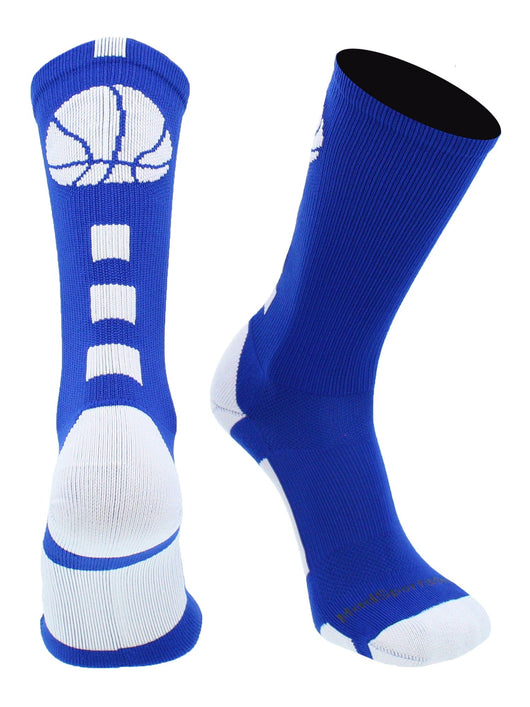 Basketball Socks with Basketball Logo Athletic Crew Socks - made in the USA