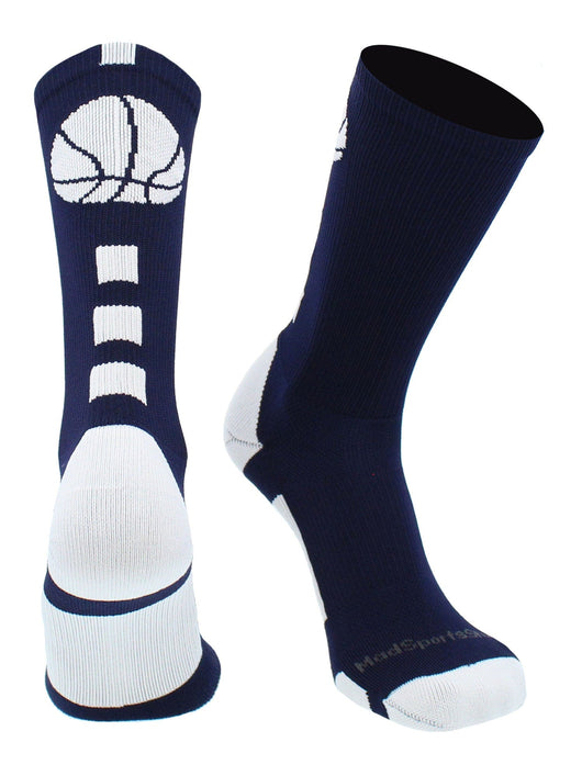 Basketball Socks with Basketball Logo Athletic Crew Socks - made in the USA