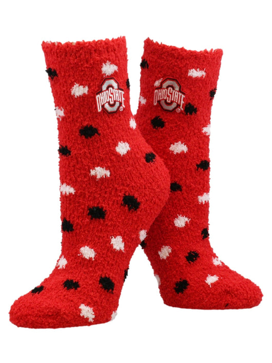 NCAA College Fuzzy Socks For Women & Men, Warm and Cozy Socks Womens Licensed Sock (Ohio State Buckeyes, Medium)