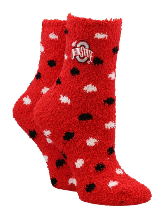 NCAA College Fuzzy Socks For Women & Men, Warm and Cozy Socks Womens Licensed Sock (Ohio State Buckeyes, Medium)