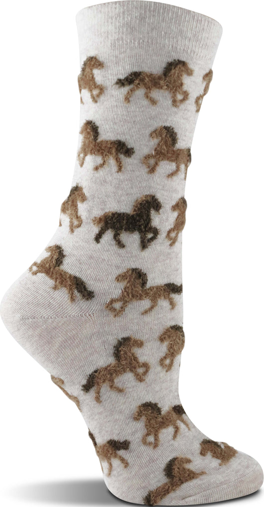 WHD Fuzzy Horse Socks for Women | Gift for Horse Lovers